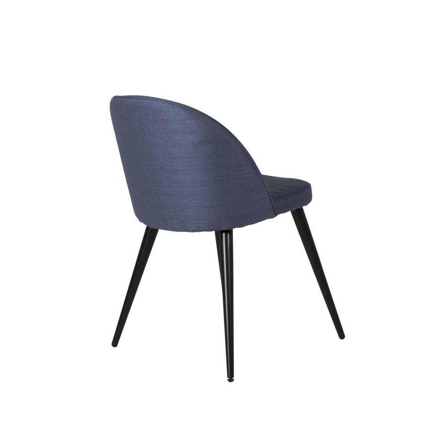 VENTURE DESIGN Velvet spisebordsstol - bl polyester og sort metal