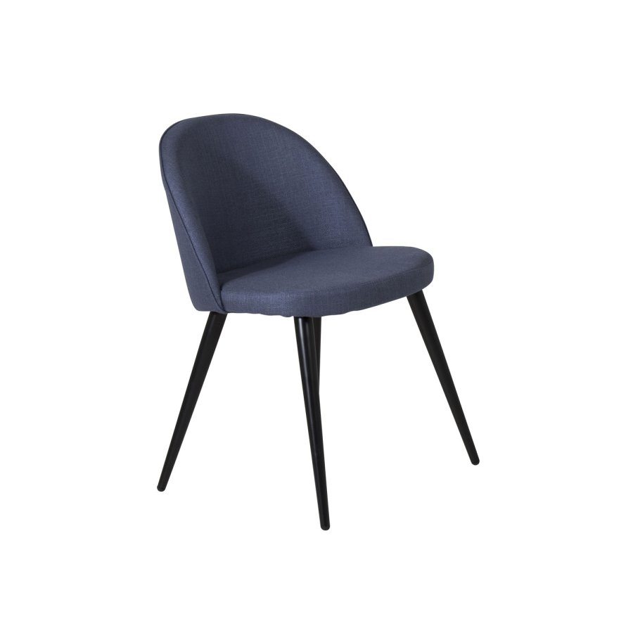 VENTURE DESIGN Velvet spisebordsstol - bl polyester og sort metal