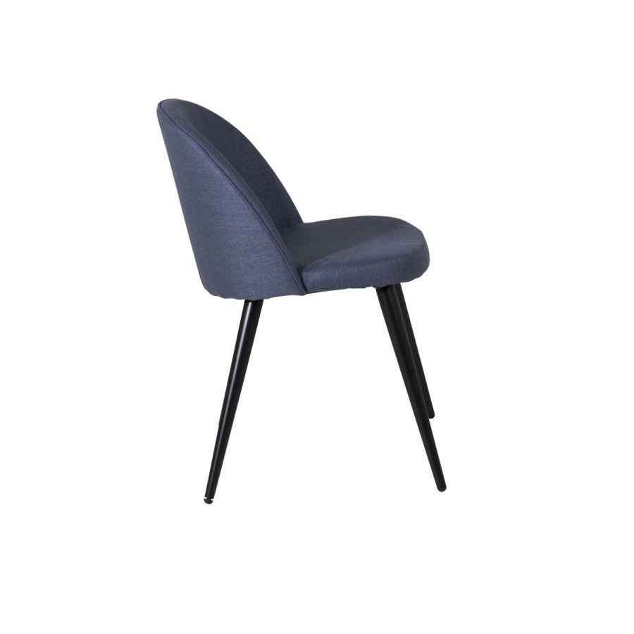 VENTURE DESIGN Velvet spisebordsstol - bl polyester og sort metal