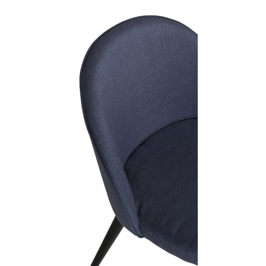 VENTURE DESIGN Velvet spisebordsstol - bl polyester og sort metal