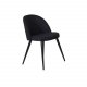 VENTURE DESIGN Velvet spisebordsstol - sort polyester og sort metal