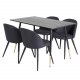 VENTURE DESIGN Velvet spisebordsstol - sort polyester og sort metal