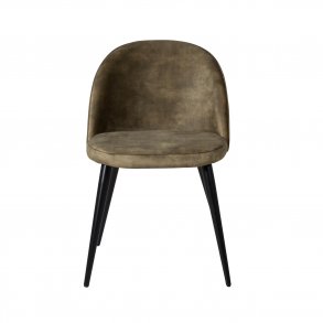 VENTURE DESIGN Velvet spisebordsstol - grn velour og sort metal