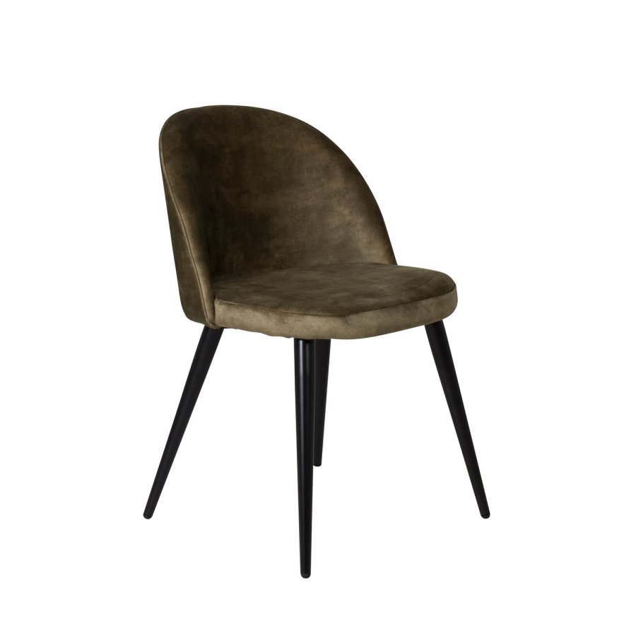 VENTURE DESIGN Velvet spisebordsstol - grn velour og sort metal