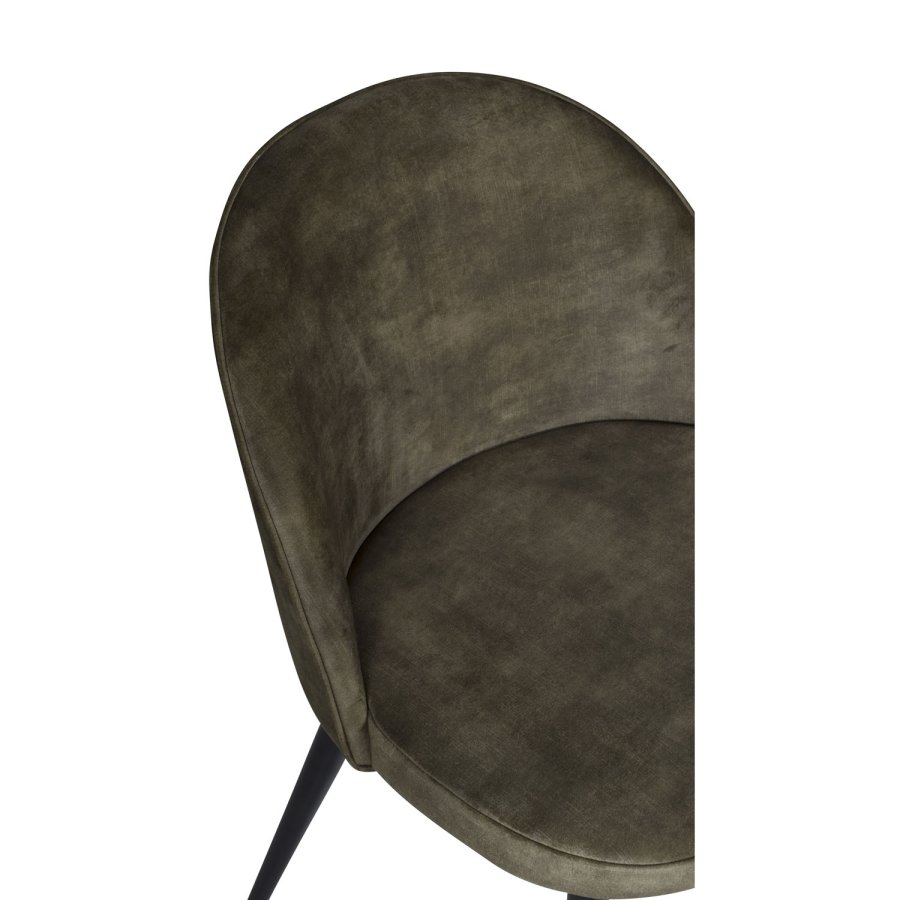 VENTURE DESIGN Velvet spisebordsstol - grn velour og sort metal
