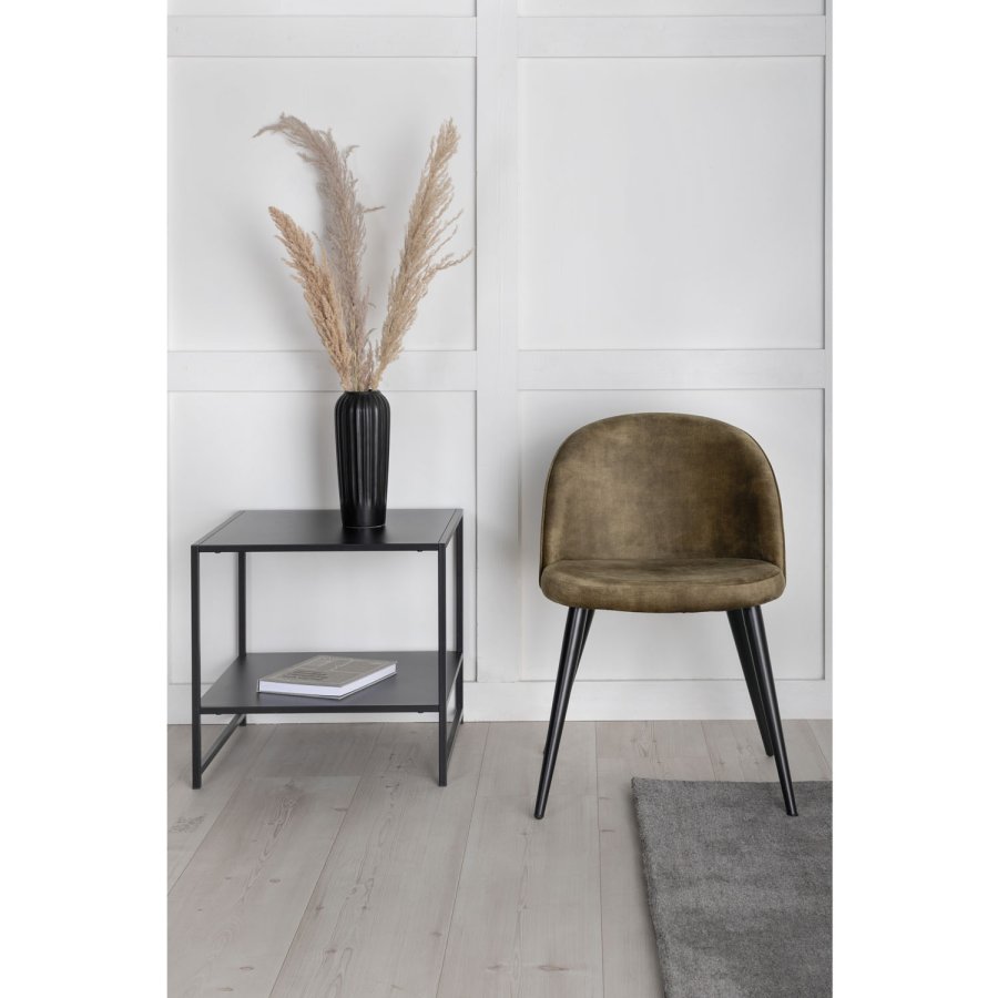 VENTURE DESIGN Velvet spisebordsstol - grn velour og sort metal