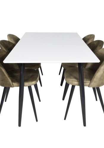 VENTURE DESIGN Velvet spisebordsstol - grn velour og sort metal