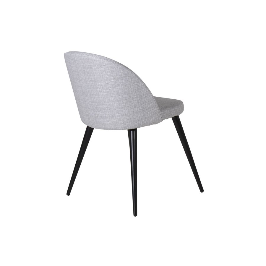 VENTURE DESIGN Velvet spisebordsstol - lysegr polyester og sort metal