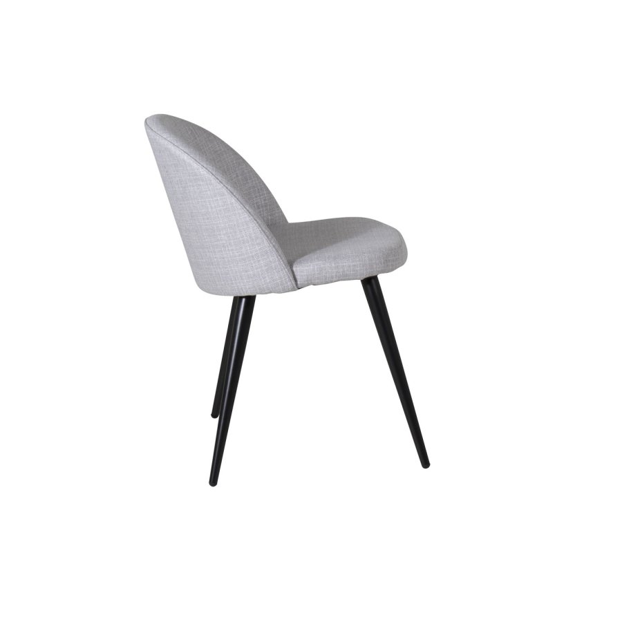 VENTURE DESIGN Velvet spisebordsstol - lysegr polyester og sort metal