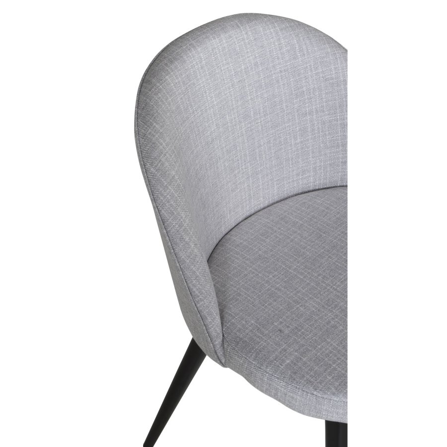 VENTURE DESIGN Velvet spisebordsstol - lysegr polyester og sort metal