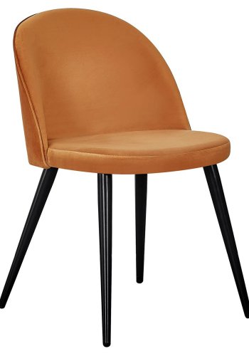 VENTURE DESIGN Velvet spisebordsstol, m. armln - rust orange velour og metal