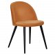 VENTURE DESIGN Velvet spisebordsstol, m. armln - rust orange velour og metal