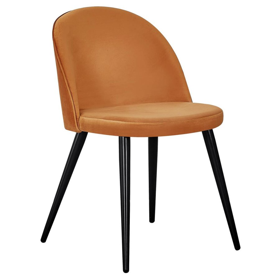 VENTURE DESIGN Velvet spisebordsstol, m. armln - rust orange velour og metal