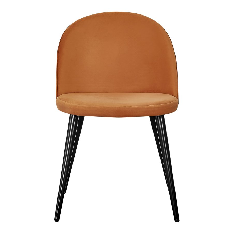 VENTURE DESIGN Velvet spisebordsstol, m. armln - rust orange velour og metal