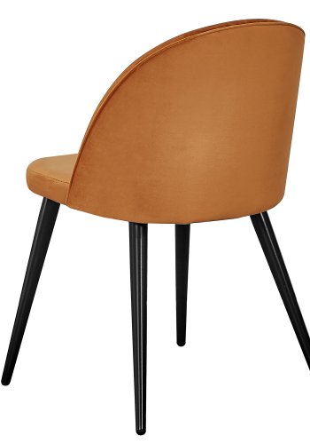 VENTURE DESIGN Velvet spisebordsstol, m. armln - rust orange velour og metal