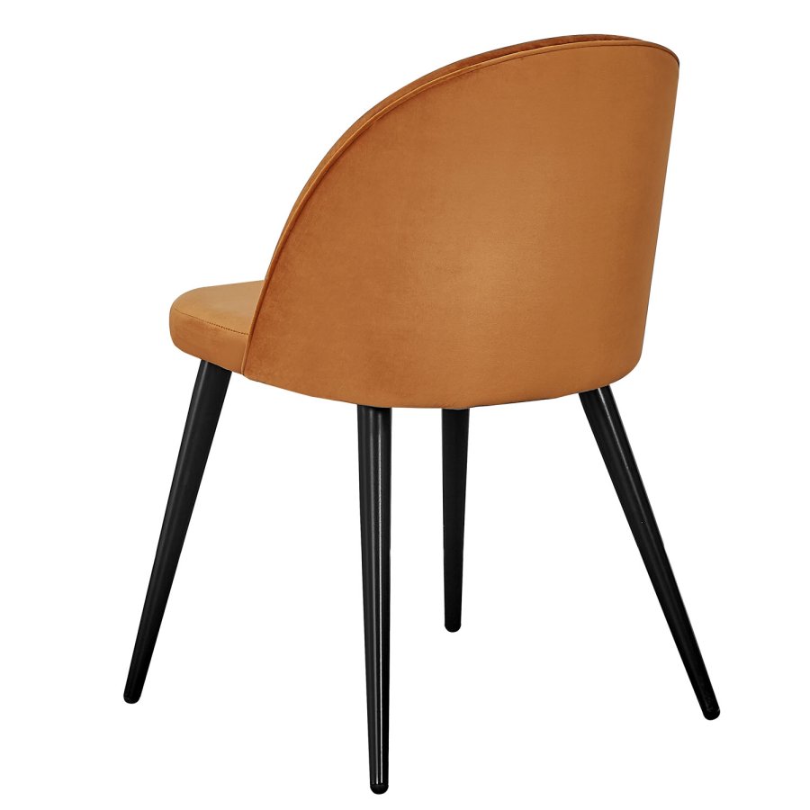 VENTURE DESIGN Velvet spisebordsstol, m. armln - rust orange velour og metal