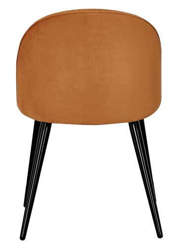 VENTURE DESIGN Velvet spisebordsstol, m. armln - rust orange velour og metal