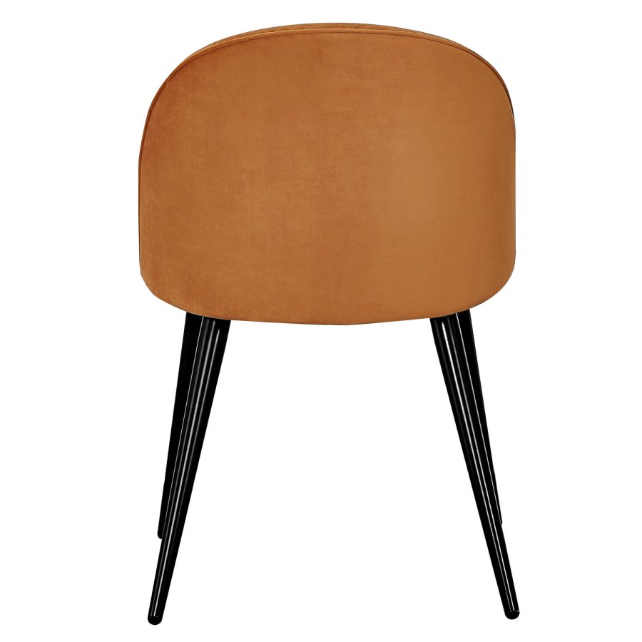 VENTURE DESIGN Velvet spisebordsstol, m. armln - rust orange velour og metal