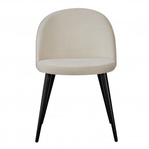 VENTURE DESIGN Velvet spisebordsstol, m. armln - creme velour og metal