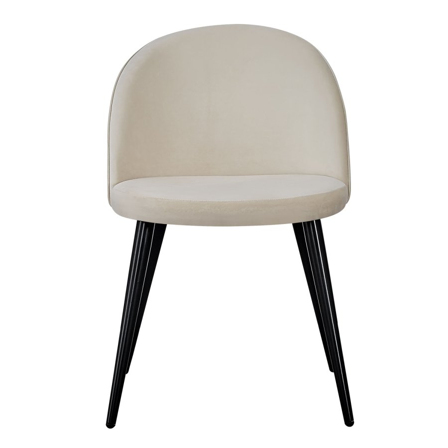 VENTURE DESIGN Velvet spisebordsstol, m. armln - creme velour og metal