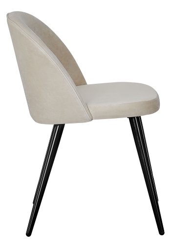 VENTURE DESIGN Velvet spisebordsstol, m. armln - creme velour og metal