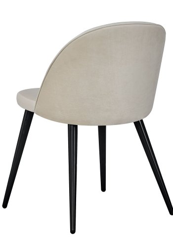 VENTURE DESIGN Velvet spisebordsstol, m. armln - creme velour og metal