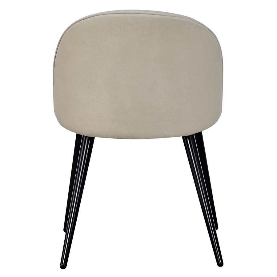 VENTURE DESIGN Velvet spisebordsstol, m. armln - creme velour og metal