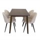 VENTURE DESIGN Velvet spisebordsstol, m. armln - creme velour og metal
