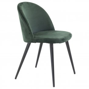 VENTURE DESIGN Velvet spisebordsstol, m. armln - grn velour og metal