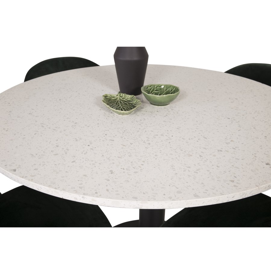 VENTURE DESIGN Velvet spisebordsstol, m. armln - grn velour og metal