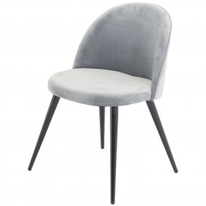 VENTURE DESIGN Velvet spisebordsstol, m. armln - gr velour og metal