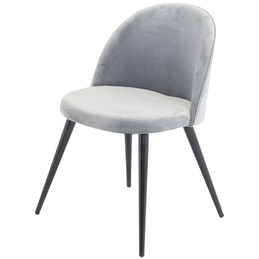 VENTURE DESIGN Velvet spisebordsstol, m. armln - gr velour og metal