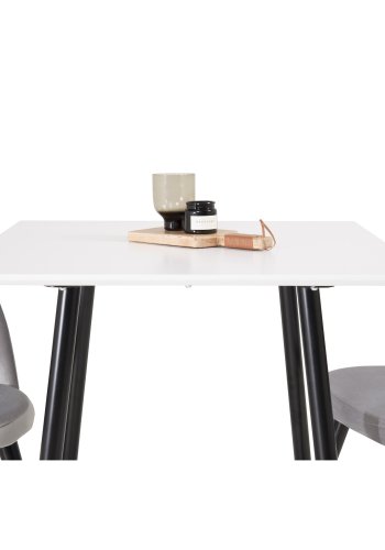 VENTURE DESIGN Velvet spisebordsstol, m. armln - gr velour og metal