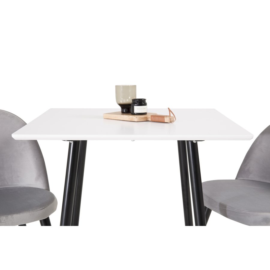 VENTURE DESIGN Velvet spisebordsstol, m. armln - gr velour og metal