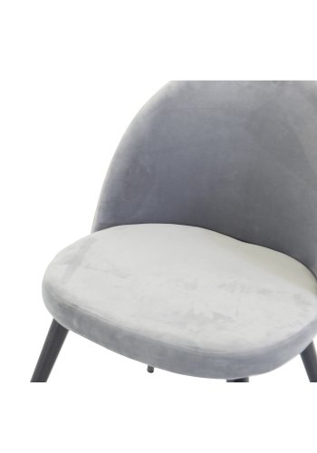 VENTURE DESIGN Velvet spisebordsstol, m. armln - gr velour og metal