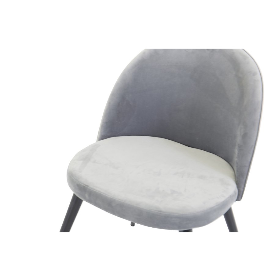 VENTURE DESIGN Velvet spisebordsstol, m. armln - gr velour og metal