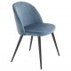 VENTURE DESIGN Velvet spisebordsstol, m. armln - bl velour og metal