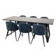 VENTURE DESIGN Velvet spisebordsstol, m. armln - bl velour og metal