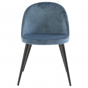 VENTURE DESIGN Velvet spisebordsstol, m. armln - bl velour og metal