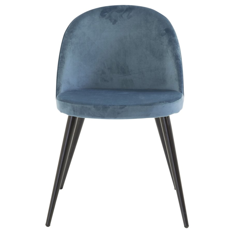 VENTURE DESIGN Velvet spisebordsstol, m. armln - bl velour og metal