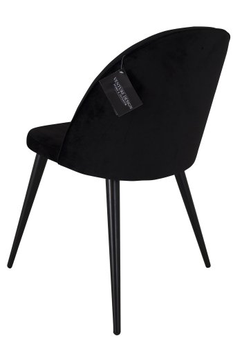 VENTURE DESIGN Velvet spisebordsstol - sort velour og sort metal