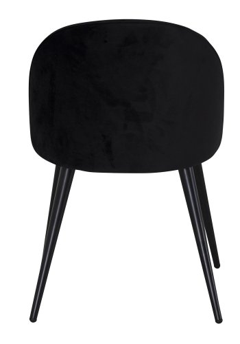 VENTURE DESIGN Velvet spisebordsstol - sort velour og sort metal