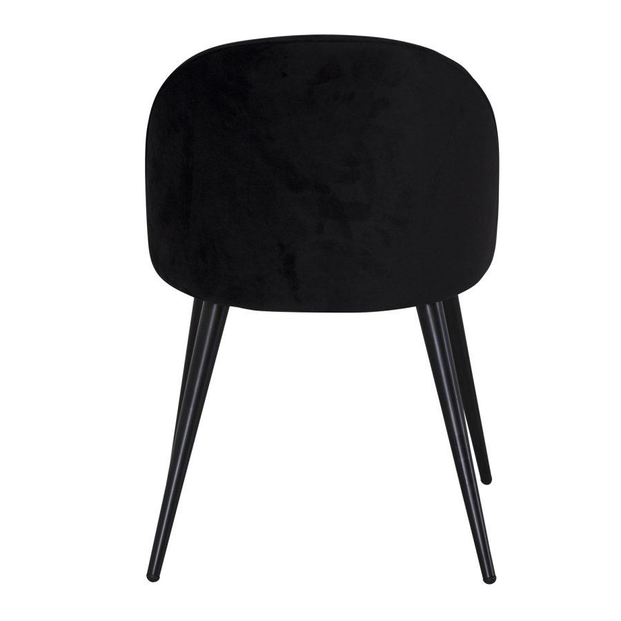 VENTURE DESIGN Velvet spisebordsstol - sort velour og sort metal