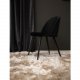 VENTURE DESIGN Velvet spisebordsstol - sort velour og sort metal