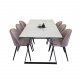 VENTURE DESIGN Velvet spisebordsstol - dusty pink velour og metal