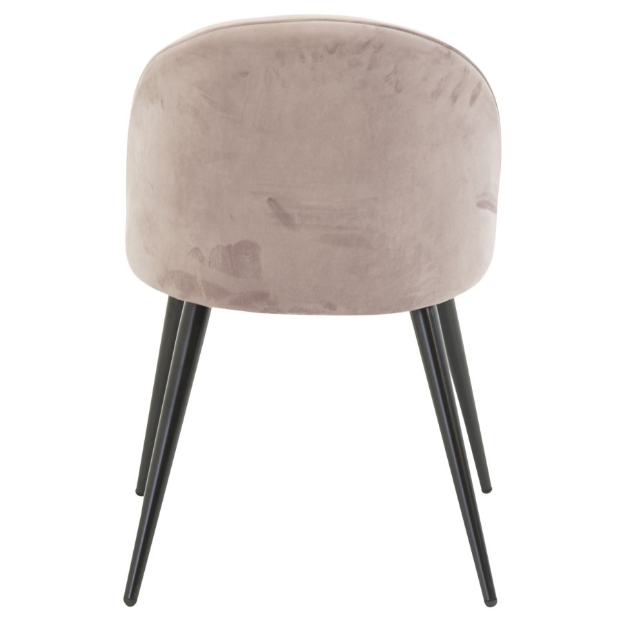 VENTURE DESIGN Velvet spisebordsstol - dusty pink velour og metal