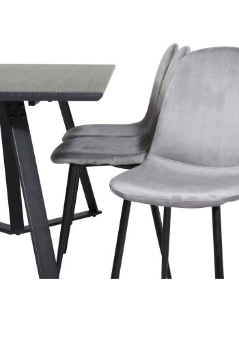 VENTURE DESIGN Marina spisebord - sort MDF og sort metal (180x90) 