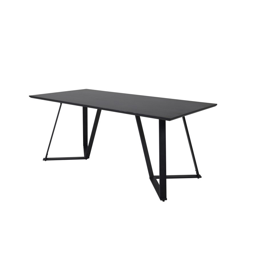 VENTURE DESIGN Marina spisebord - sort MDF og sort metal (180x90) 