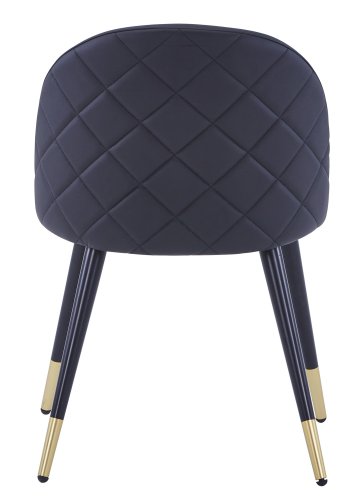 VENTURE DESIGN Velvet spisebordsstol, m. armln - sort PU og sort metal