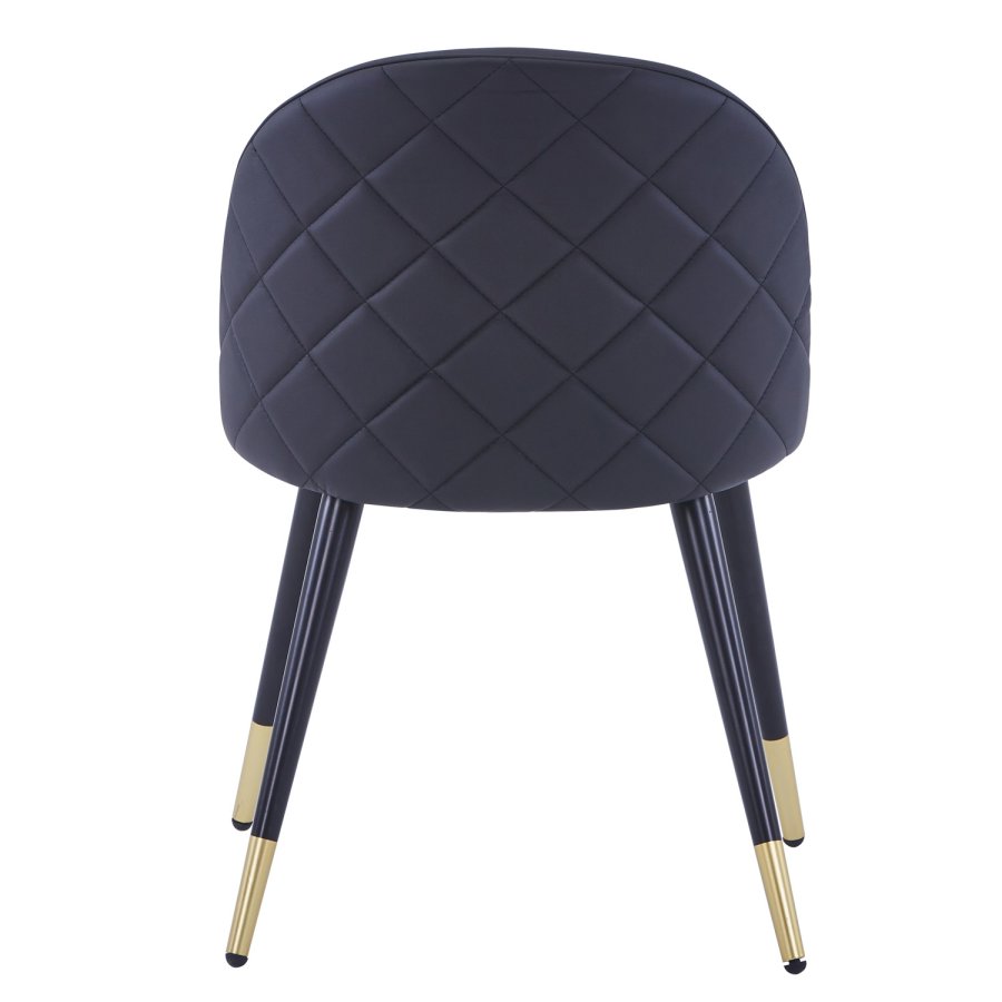 VENTURE DESIGN Velvet spisebordsstol, m. armln - sort PU og sort metal